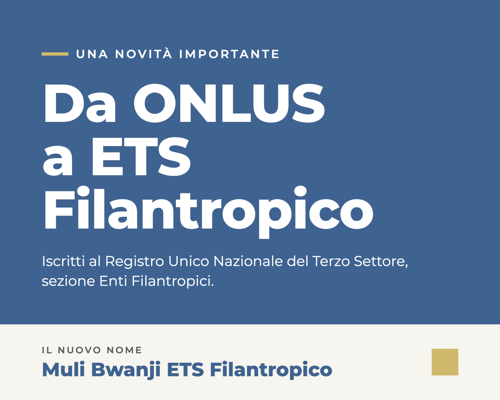 Da ONLUS a ETF Filantropico